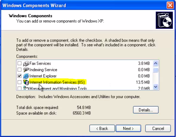 WindowsComponentWizard