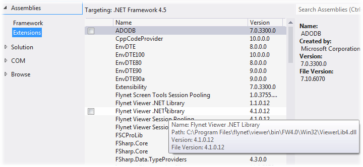 VS2012 FV Reference